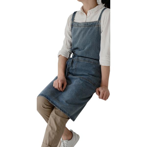 エプロン デニム おしゃれ 作業用 H型 かぶるだけ レディース メンズ 男女兼用 シンプル