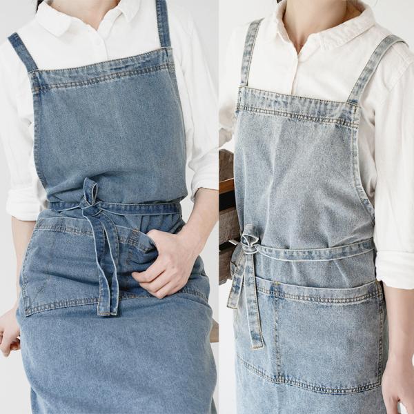 エプロン デニム おしゃれ 作業用 H型 かぶるだけ レディース メンズ 男女兼用 シンプル