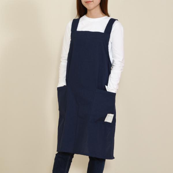 エプロン かぶるだけ 無地 おしゃれ ワンピース バッククロス かわいい 北欧 安い 保育士 女性 カフェ