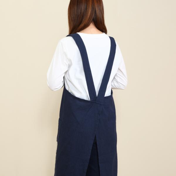 エプロン かぶるだけ 無地 おしゃれ ワンピース バッククロス かわいい 北欧 安い 保育士 女性 カフェ